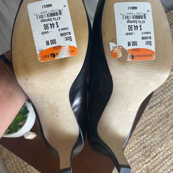 Black size 8 Franco Sarto peep heels - Picture 4 of 4